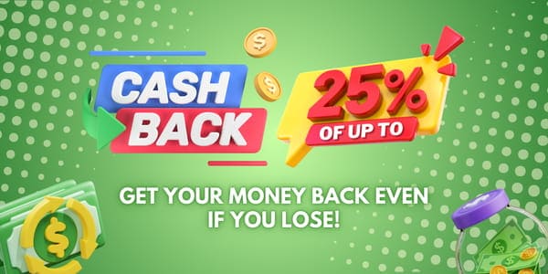 Promotional banner with coins and game tiles for visual comparison